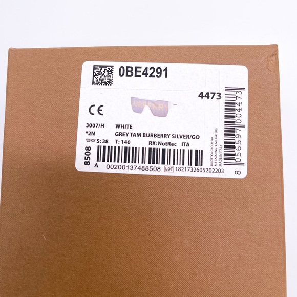 NEW BURBERRY BE4291 3007/H WHITE UNISEX SHIELD SUNGLASSES BURBERRY BE 4291 - Picture 14 of 14